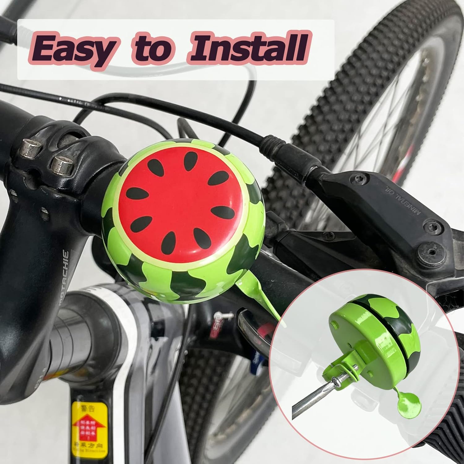 Fruits Bike Bell for Kids, Adjustable Size Bicycle Bell Bike Accessories for Adult Clear Sound Bike Horns