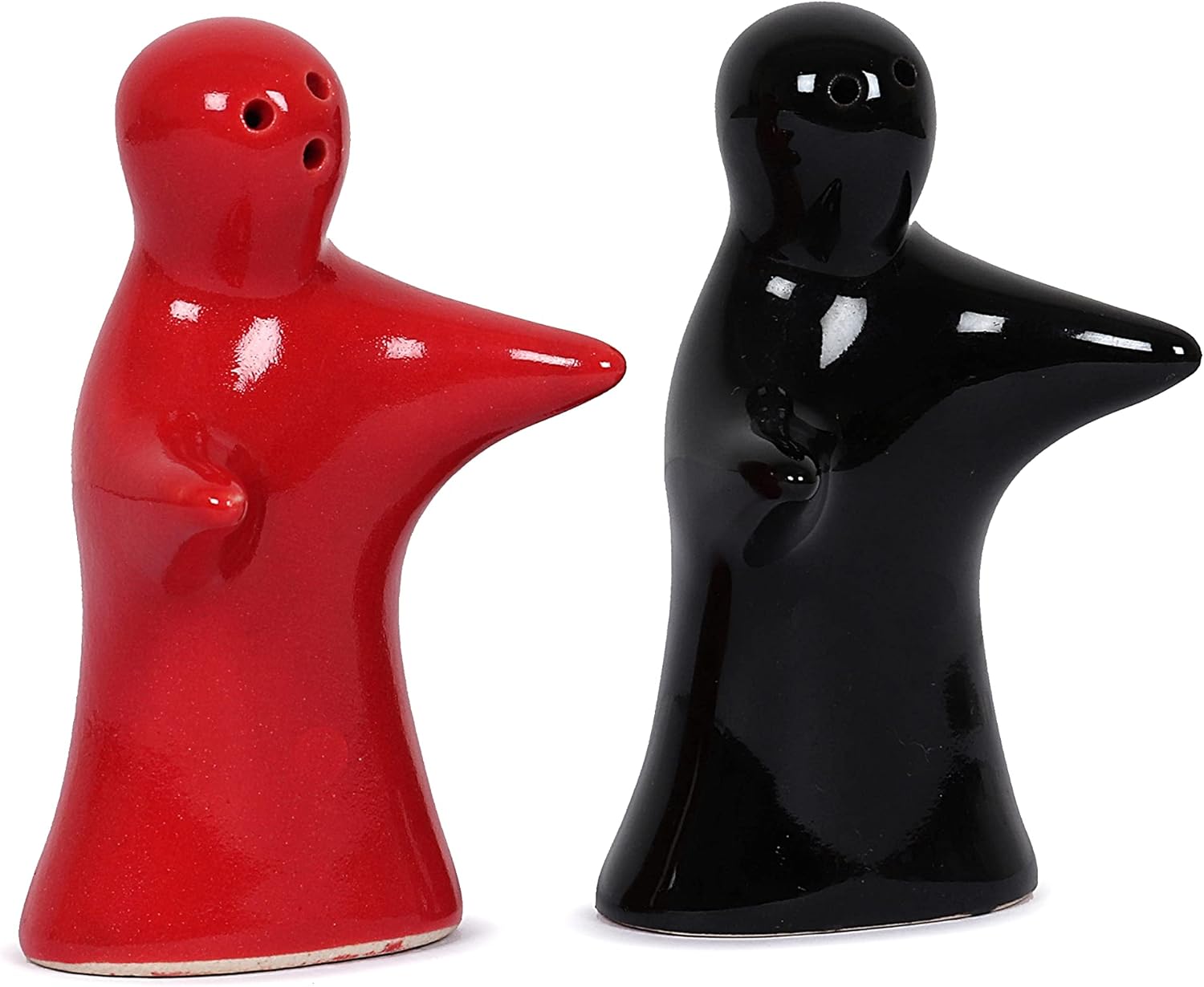 Juego de condimentos de sal y pimienta y especias lindo, novedoso, moderno y vintage, diseño de abrazo para pareja, dispensador decorativo retro de