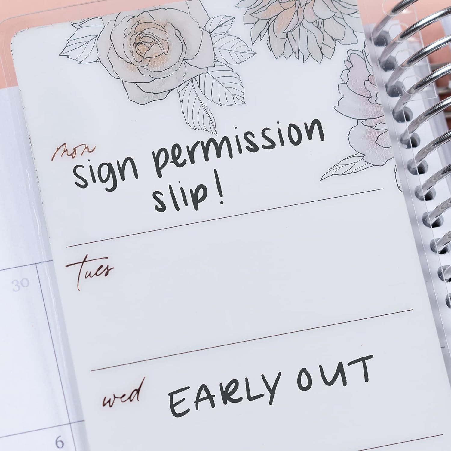 Tablero de lista de tareas pendientes en Flora, tablero de doble cara y borrado en húmedo. Puedes encajar en tu agenda o carpeta en espiral, abordar