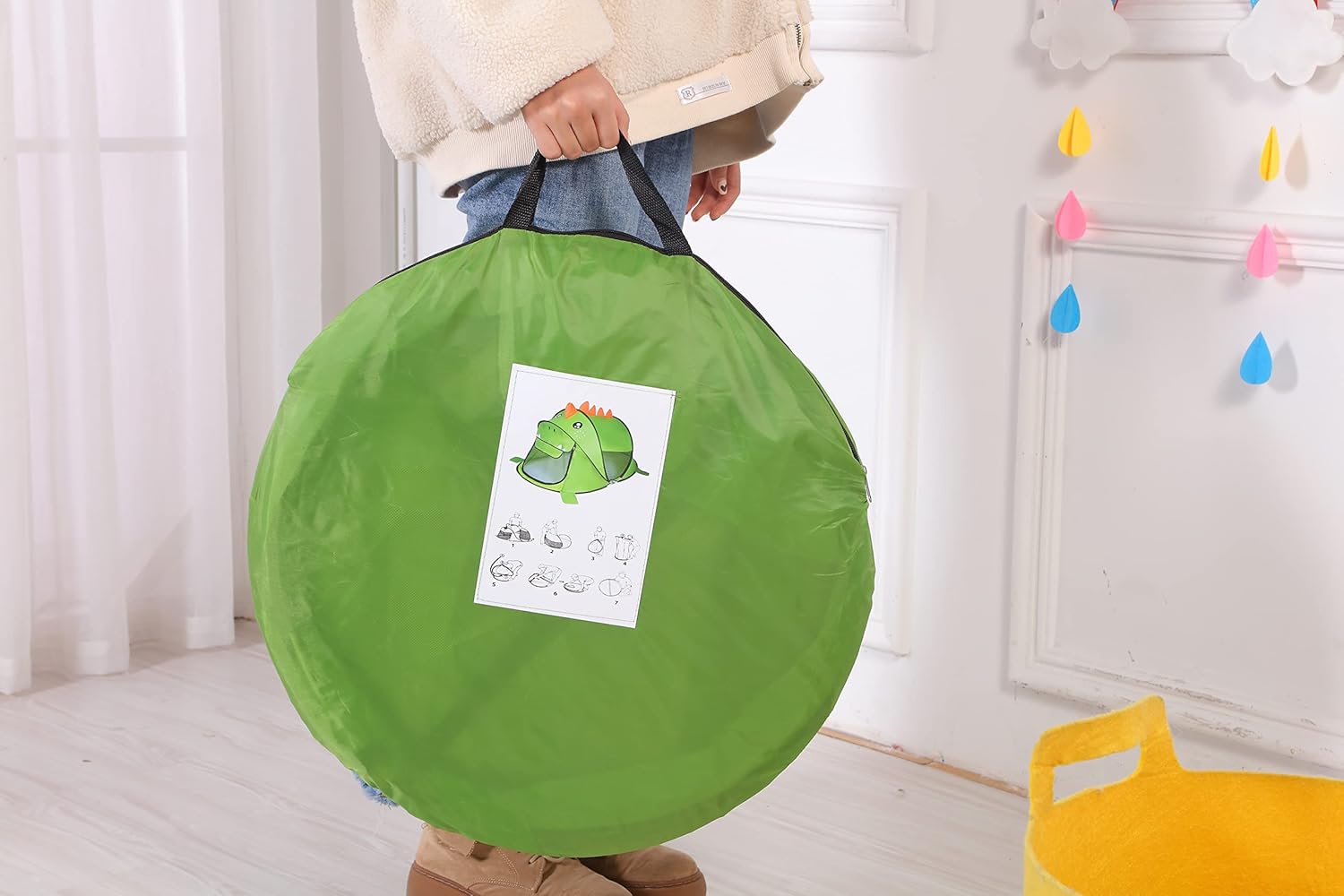 BAODIAN Tiendas de campaña para niños  Tienda de campaña plegable para niños y niñas  Gran casa de juegos plegable diversión para interiores y