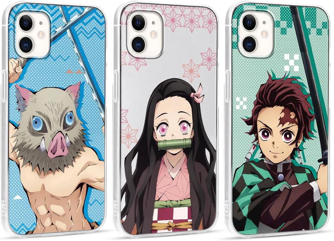3 fundas transparentes de 6.1 pulgadas para iPhone 11, diseño de personajes de dibujos animados para mujeres, niñas, niños y hombres, TPU suave