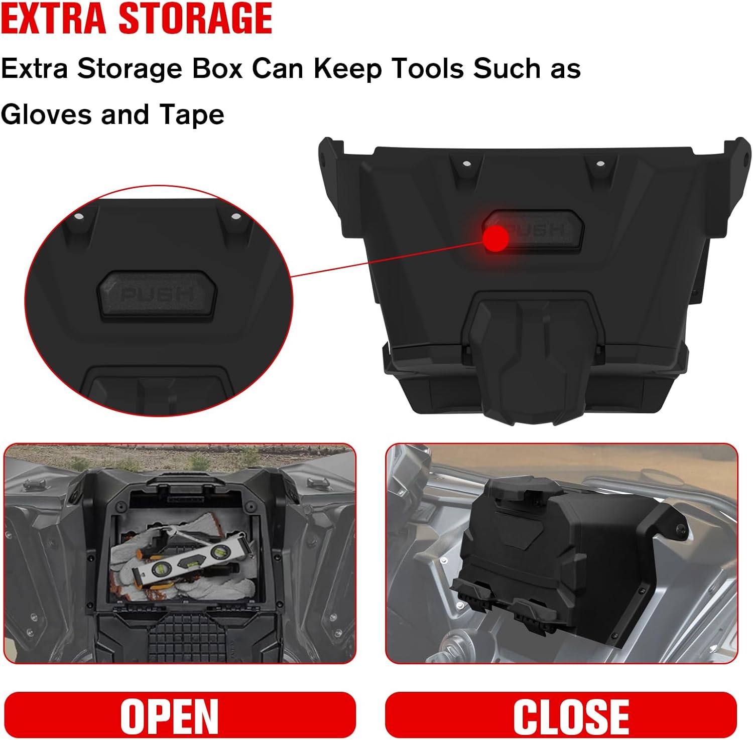 Soportes para dispositivos eléctricos con caja de almacenamiento, bandeja organizadora para Honda Talon 1000 2019-2023, soporte de montaje para iPad