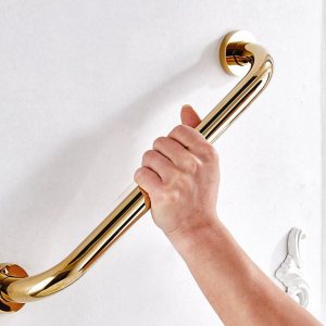 700Brass Barra de agarre de 20 pulgadas para seguridad de ducha de hotel, motel, hogar, latón macizo, oro pulido, reposabrazos de construcción 700Brass Barra de agarre de 20 pulgadas para seguridad de ducha de hotel, motel, hogar, latón macizo, oro pulido, reposabrazos de construcción