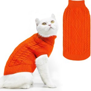 PUPTECK Abrigo de invierno para gatos, ropa de punto suave y cálida para clima frío, ropa de punto para gatitos y perros pequeños en interiores y PUPTECK Abrigo de invierno para gatos, ropa de punto suave y cálida para clima frío, ropa de punto para gatitos y perros pequeños en interiores y
