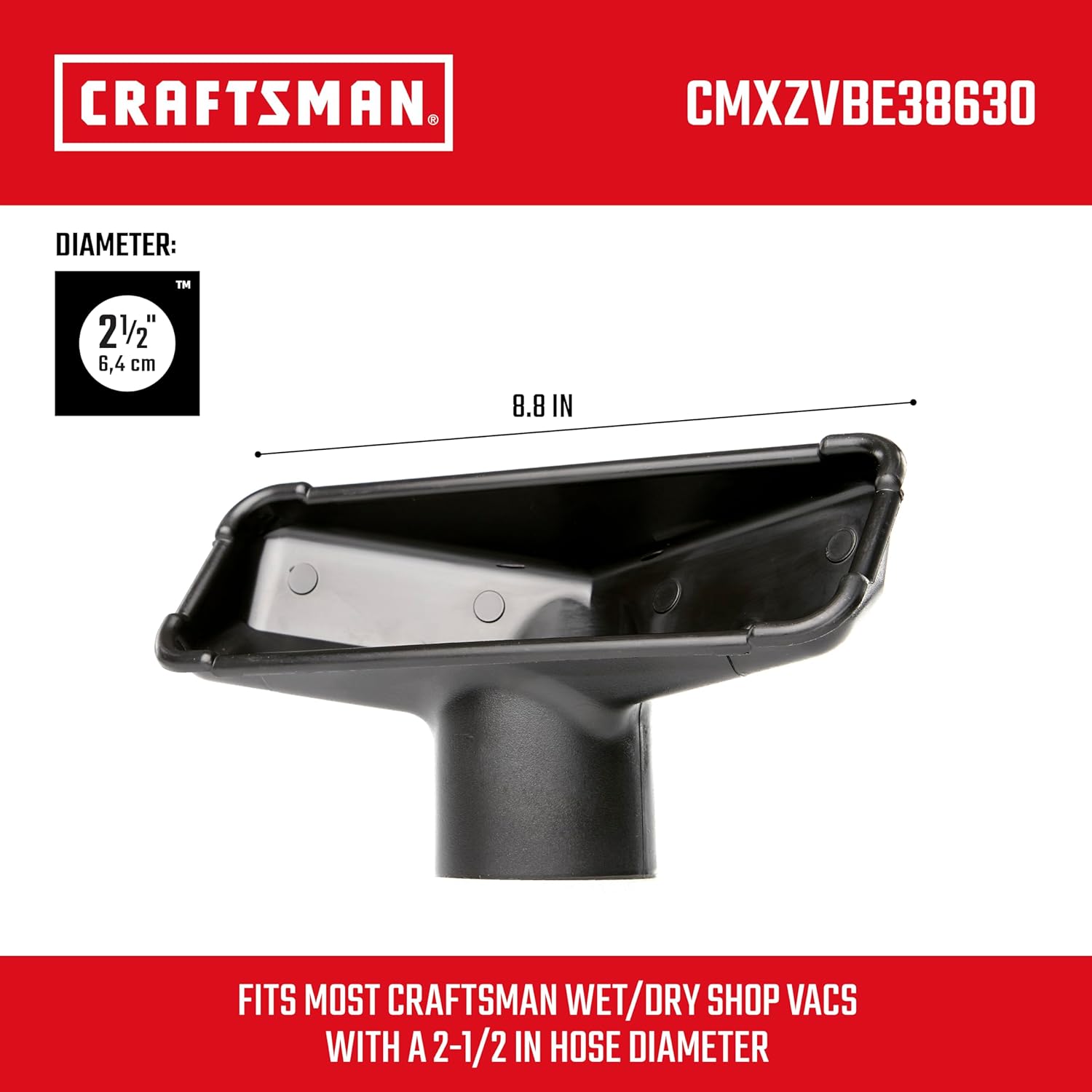 CRAFTSMAN CMXZVBE38630 – Boquilla utilitaria de 2-12 pulgadas para aspiradoras de tienda