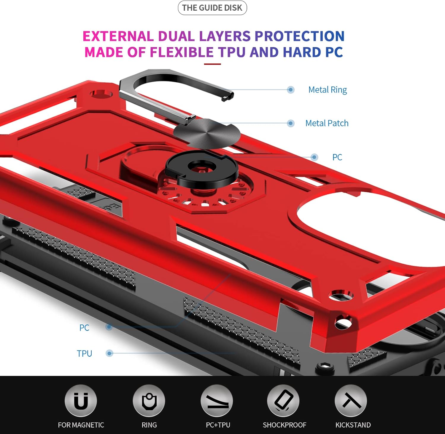 LeYi Funda para Motorola Edge 30 Pro  Moto Edge Plus 2022 con 2 protectores de pantalla de vidrio templado, grado militar funda protectora con