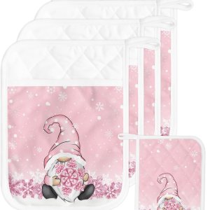 Christmas 5Pcs Pot Holders for Kitchen, Non Slip & Heat Insulation Terry Cloth Potholder Set with Pocket, Thick Hot Pad Oven Mitts Trivet Coaster Christmas 5Pcs Pot Holders for Kitchen, Non Slip & Heat Insulation Terry Cloth Potholder Set with Pocket, Thick Hot Pad Oven Mitts Trivet Coaster