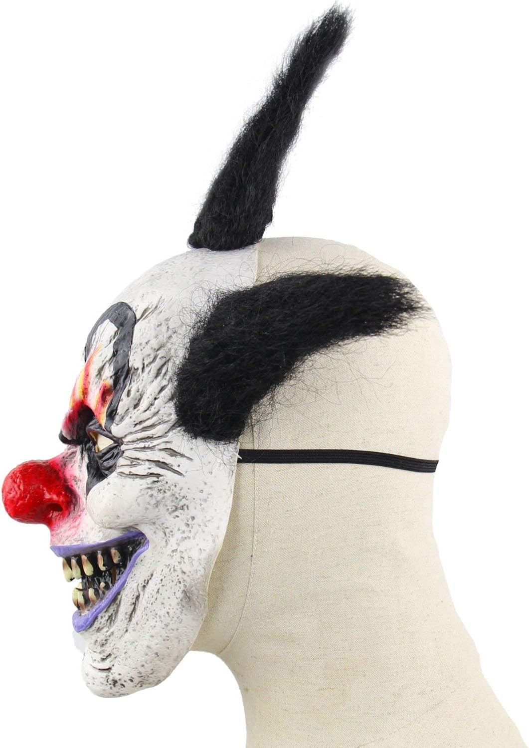HKSICHENGKEJI Máscara de payaso de terror, máscara de payaso malvado de miedo, disfraz de Halloween, espeluznante diablo, zombi, fantasma, máscara