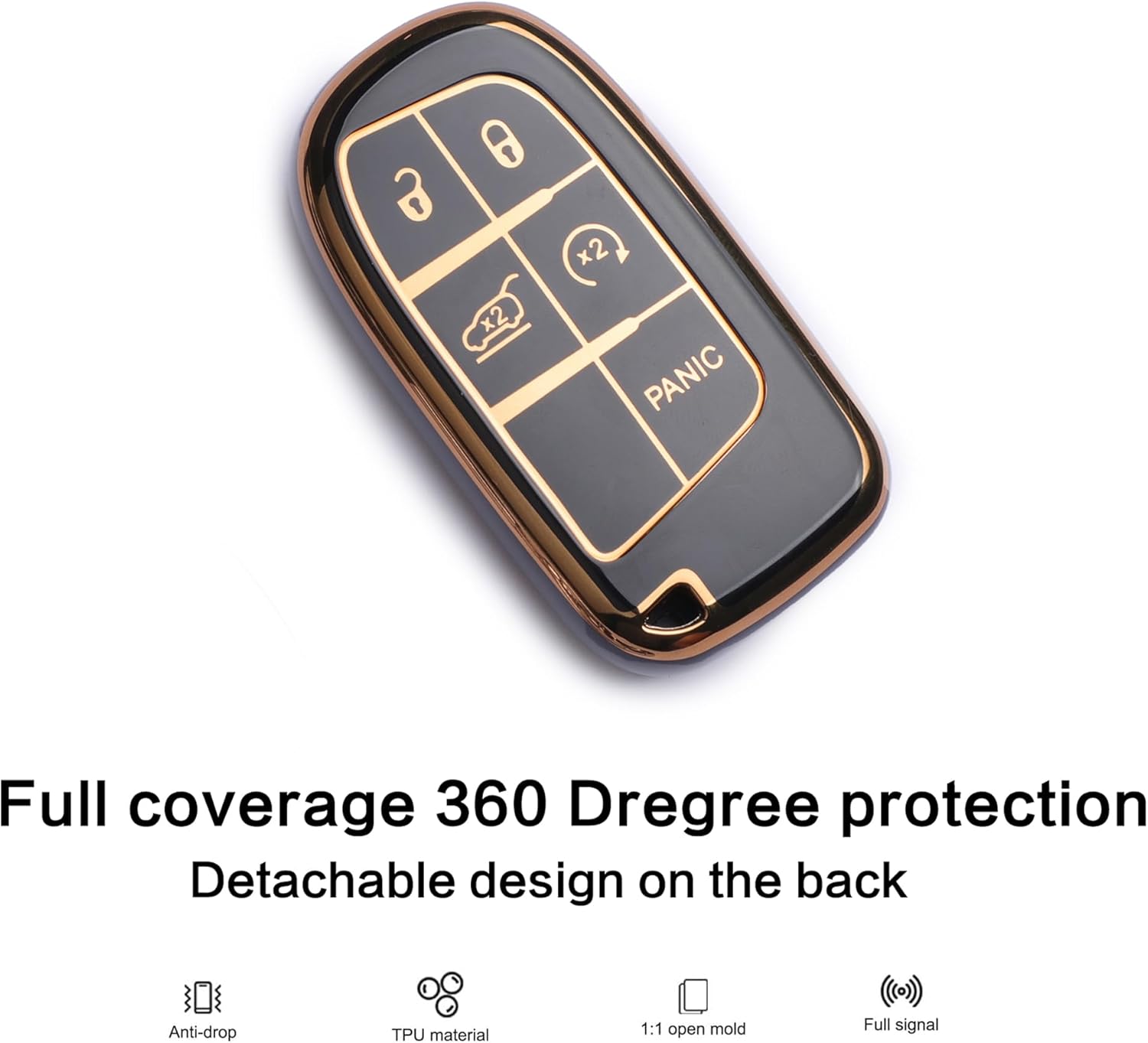 Para jeep llavero cubierta con llavero TPU suave caja de coche soporte 360 grados de protección Grand Cherokee