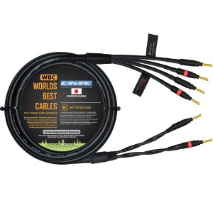 WORLDS BEST CABLES Canare 4S11 de 4 pies  Grado audiófilo  Cable de altavoz único HiFi Star-Quad Bi-Wire para canal central con conectores banana WORLDS BEST CABLES Canare 4S11 de 4 pies  Grado audiófilo  Cable de altavoz único HiFi Star-Quad Bi-Wire para canal central con conectores banana