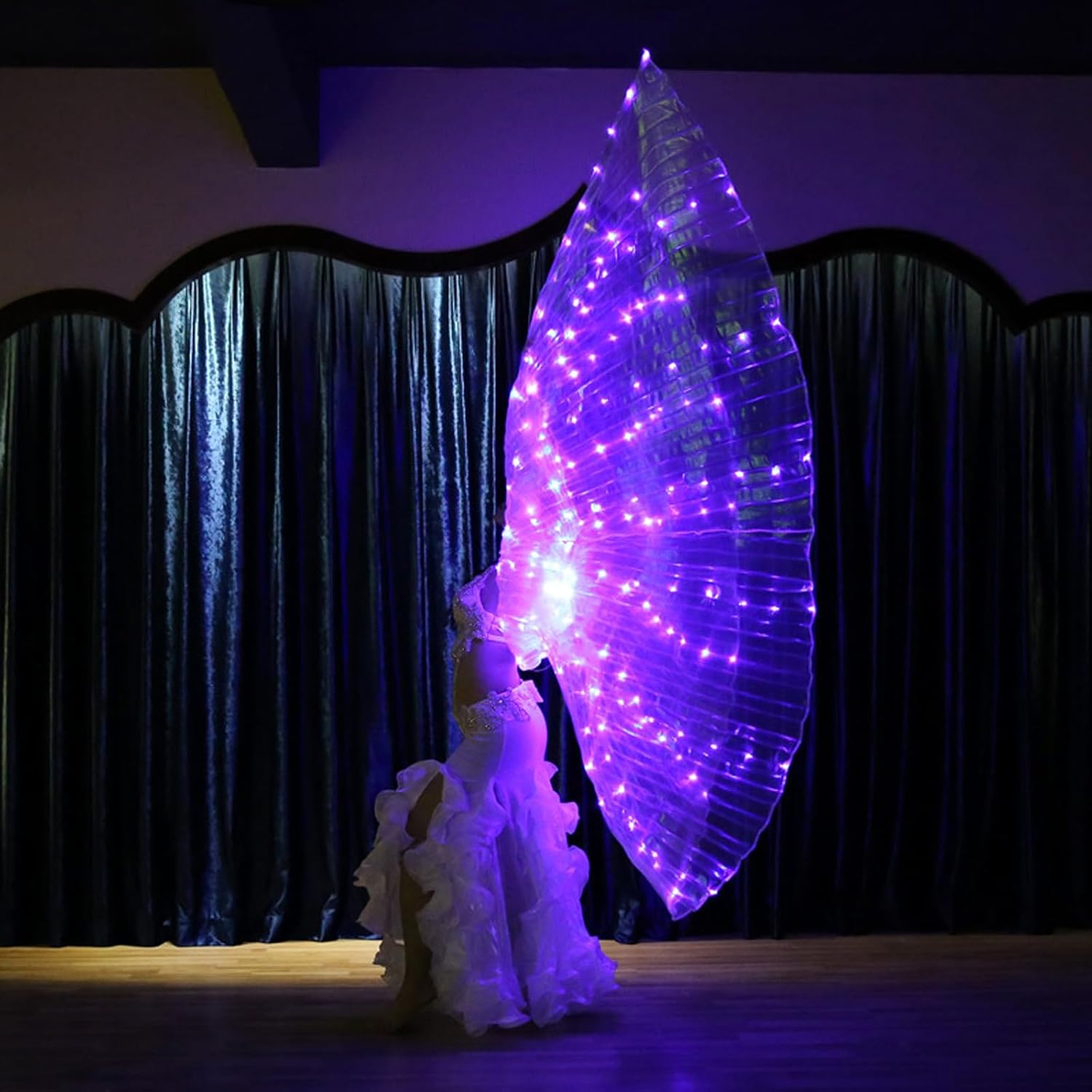 Alas LED Isis – Alas de danza del vientre con palos, alas de mariposa LED resplandecientes para danza de ángel
