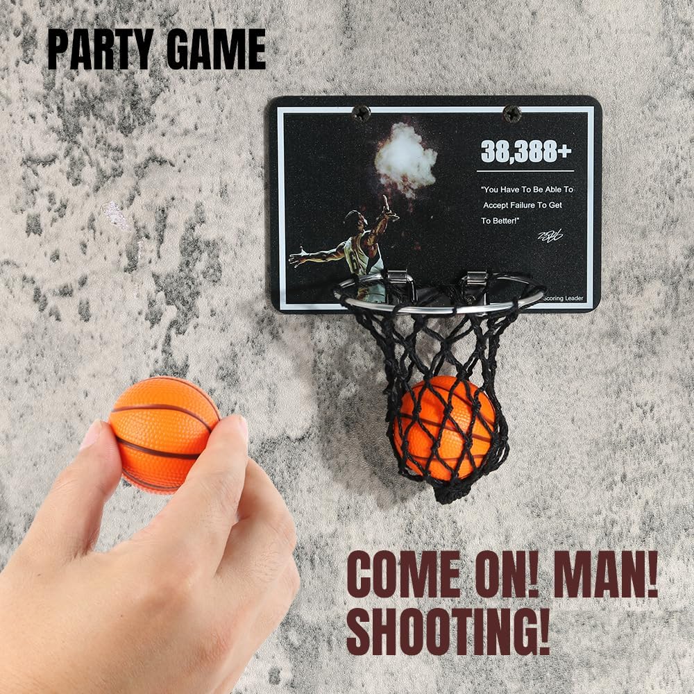 GYSH – Mini aro de baloncesto de escritorio de oficina para interiores, mini baloncesto de espuma y aro, se puede instalar en el escritorio, en la