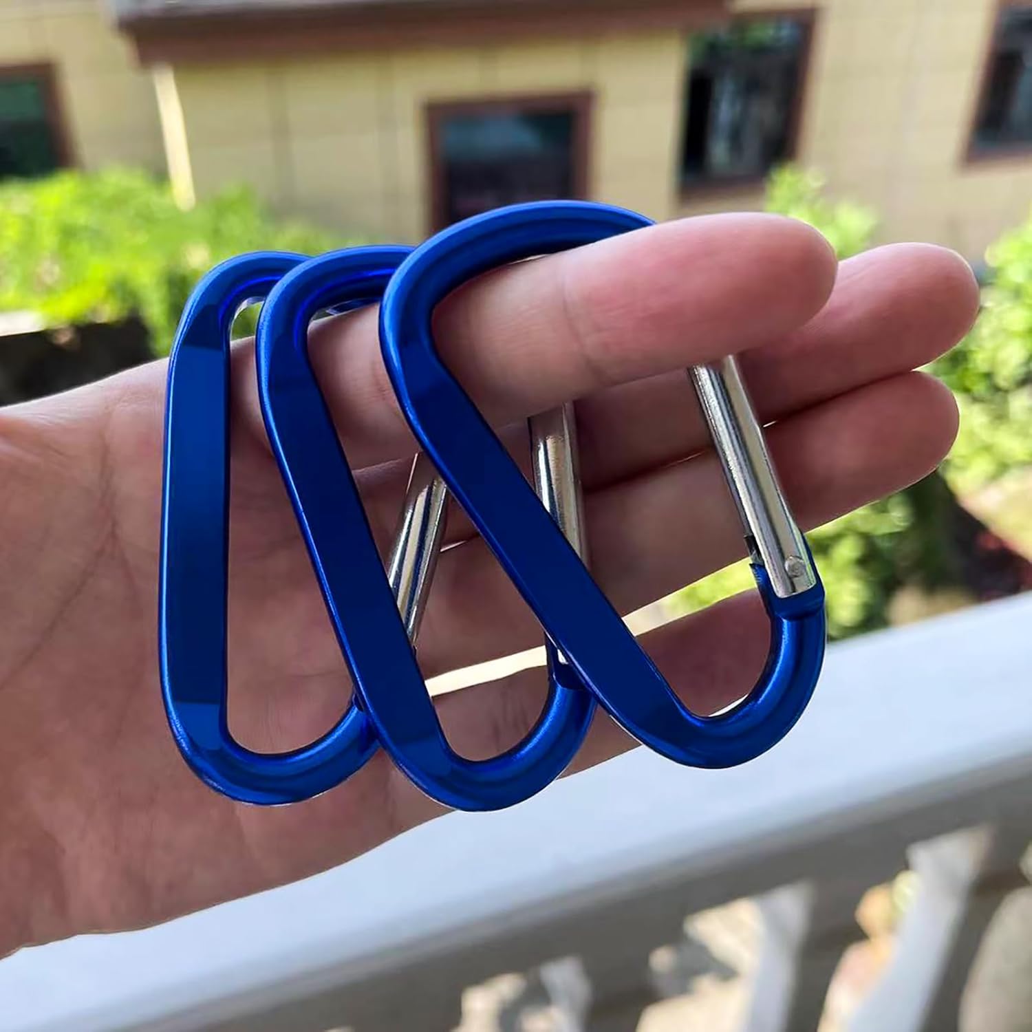 3″ Aluminum Carabiner Clips, 12PCS D Ring Shape Keychain Carabiners Hook Buckle