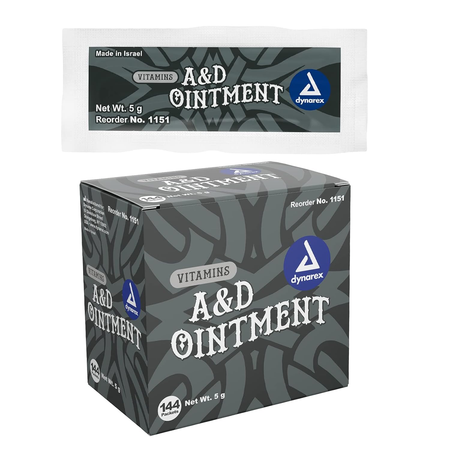 Dynarex Vitaminas A & D Ungüento sin lanolina  Vitamina A y D ungüento protector para cortes menores, quemaduras, sarpullido del pañal y piel seca