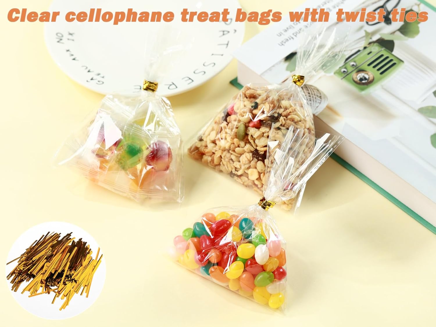 Bolsas de celofán resellables de 4 x 6 pulgadas, 1000 piezas, bolsas autosellantes para productos de embalaje, bolsas de celofán autoadhesivas a