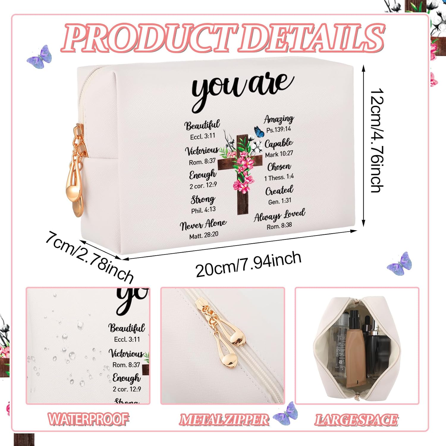 Tioncy Regalos cristianos para el día de la madre, regalos espirituales para mujeres, vaso de acero inoxidable de 20 onzas y bolsa de cosméticos