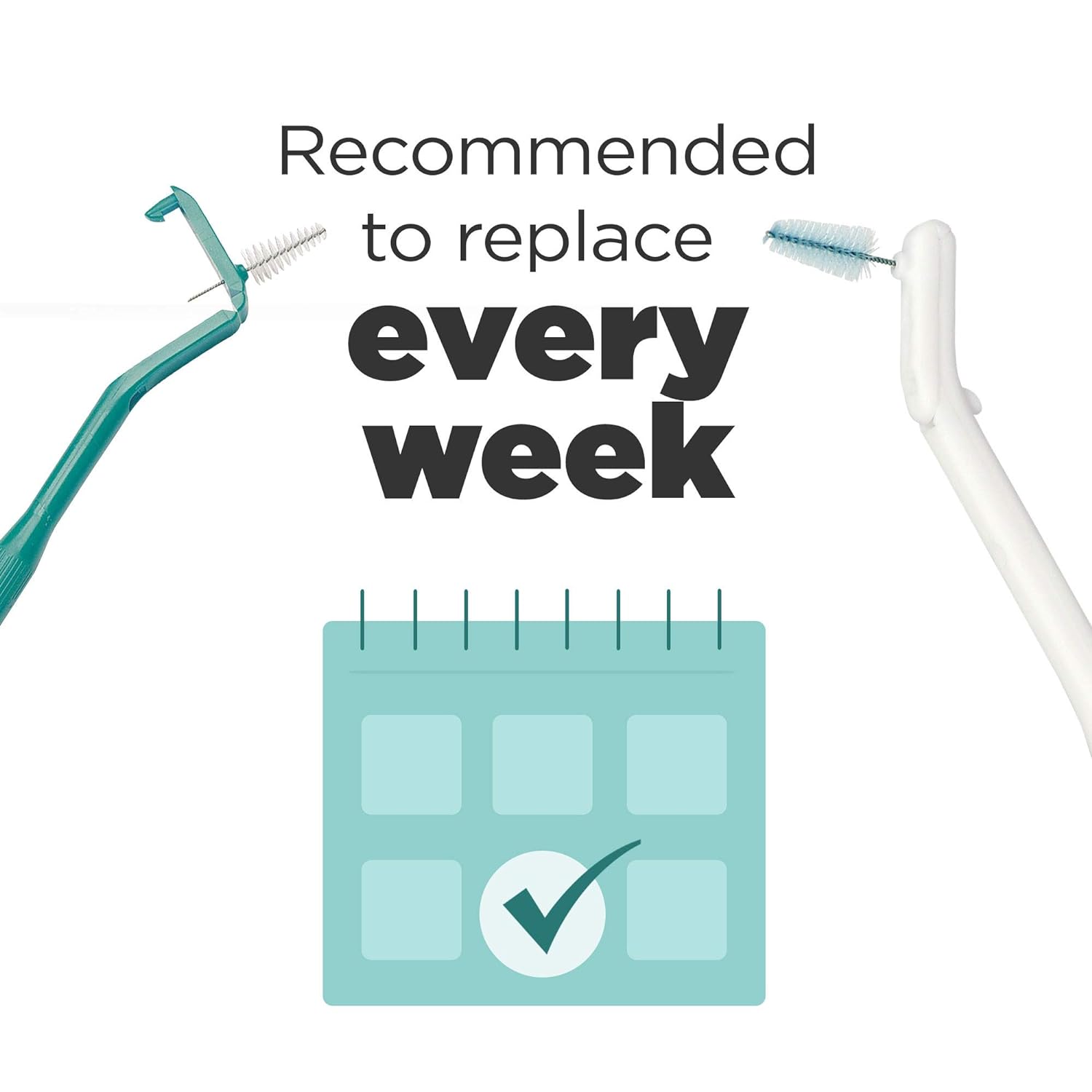 GUM Proxabrush Go-Betweens – Recambios anchos – Compatible con mango permanente GUM – Cepillos interdentales reutilizables – Púas dentales de cerdas