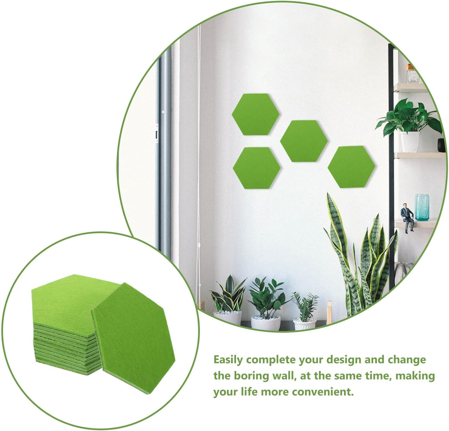 MAGICLULU 12pcs fieltro telón de fondo de pared etiqueta 3D hexagonal pegada