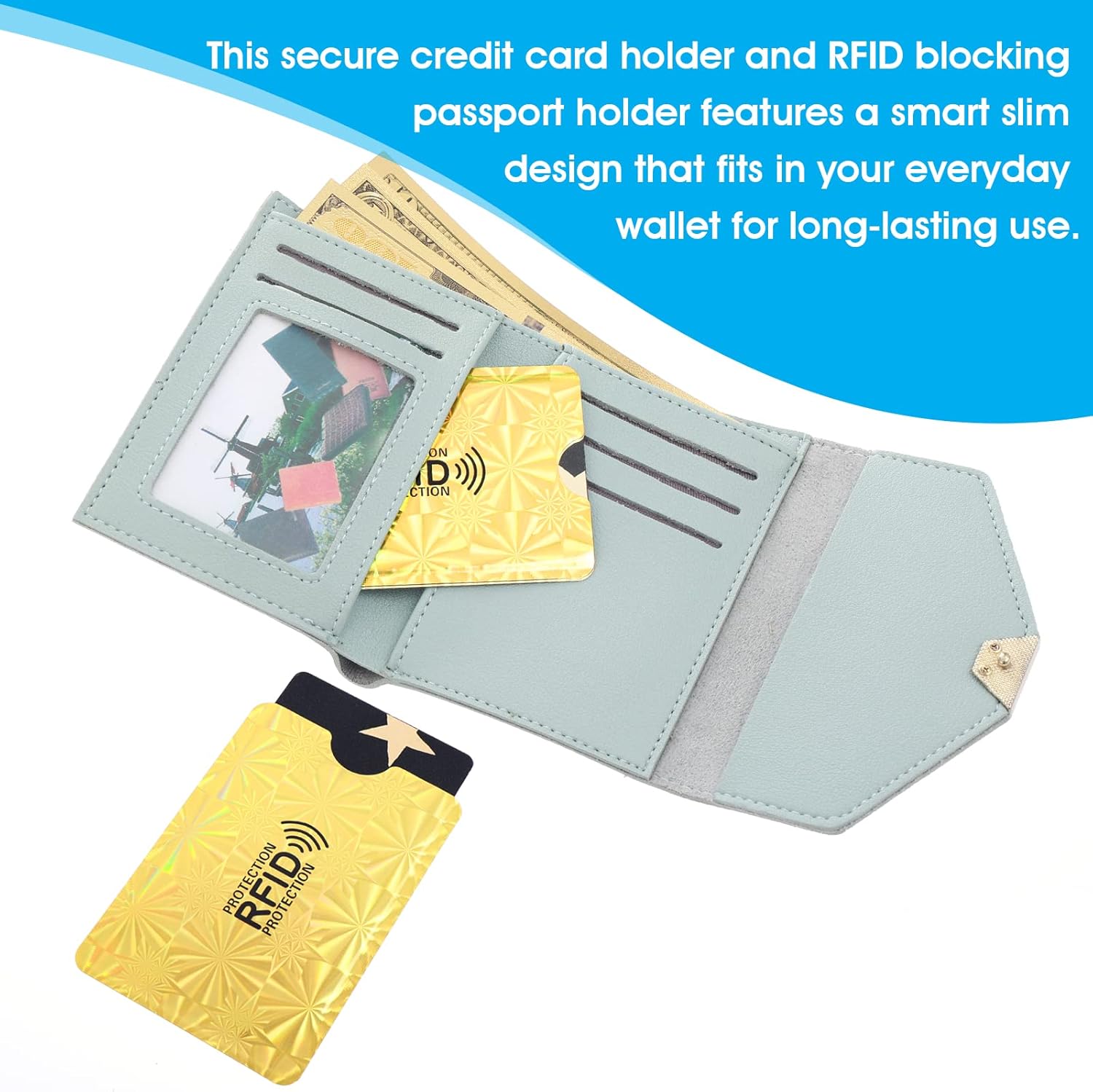 13 sobres de mangas de bloqueo RFID (9 tarjeteros y 4 protectores de pasaporte) con protección contra robo de identidad, juego de fundas seguras de