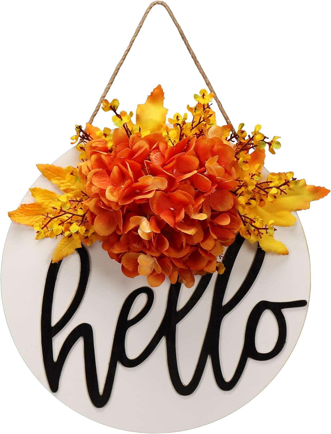 Coronas de otoño para puerta delantera, corona hecha a mano, letrero de bienvenida al aire libre, coronas de otoño, decoración de corona de pared de