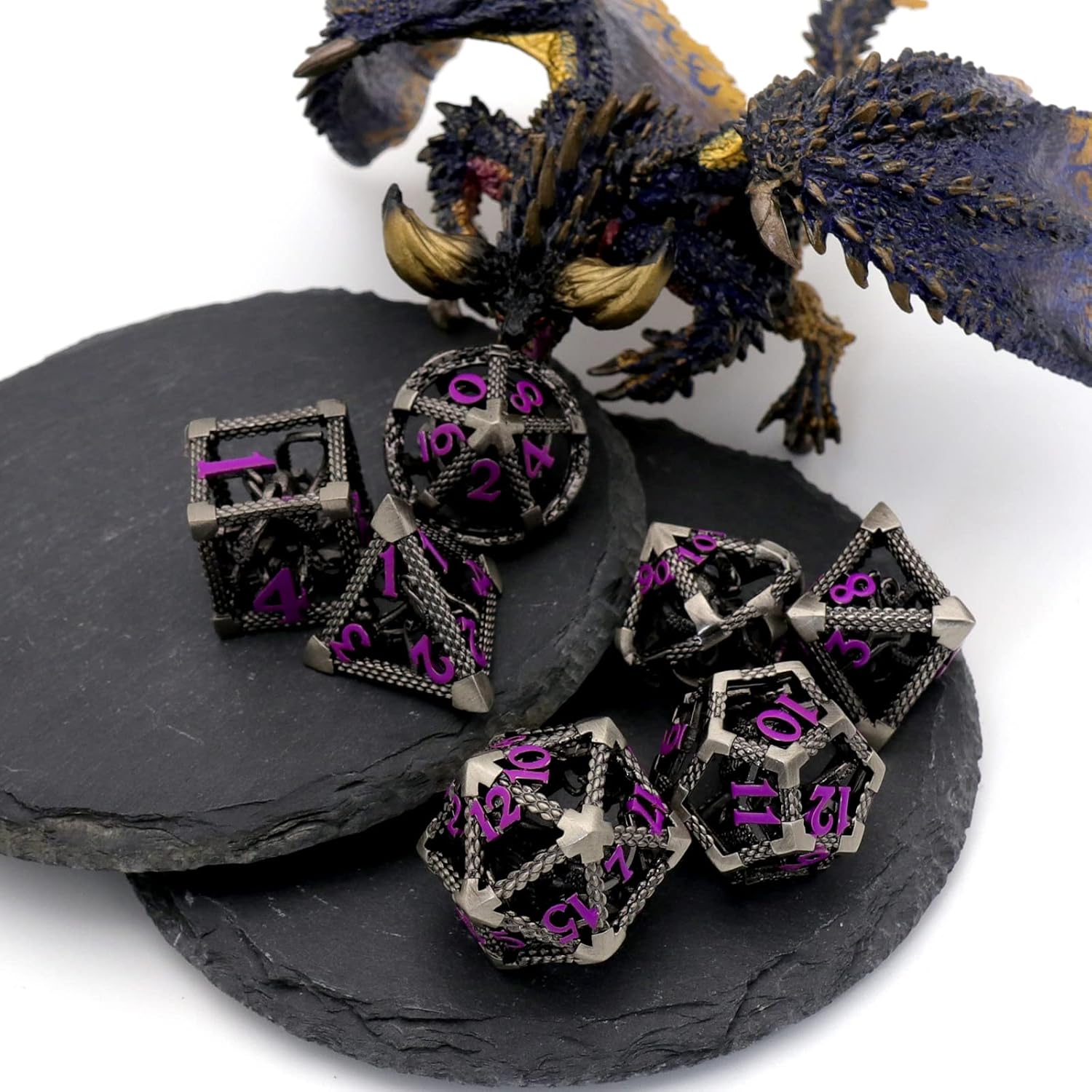 DND – Juego de dados poliédricos para Dungeons and Dragons, juego de rol de metal, dados D&D, dados HNCCESG Hollow Cthulhu, dados D y D para juegos