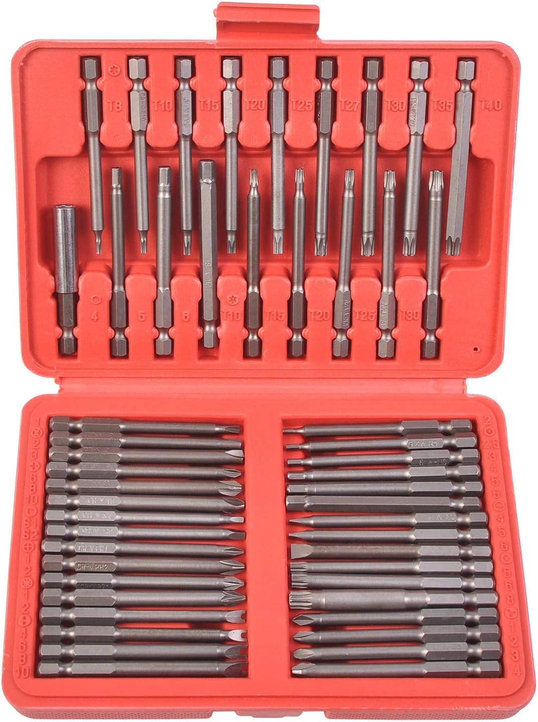 50PCS Destornillador Bits TorxPZPHFlat Hex Spline Extra Largo Seguridad