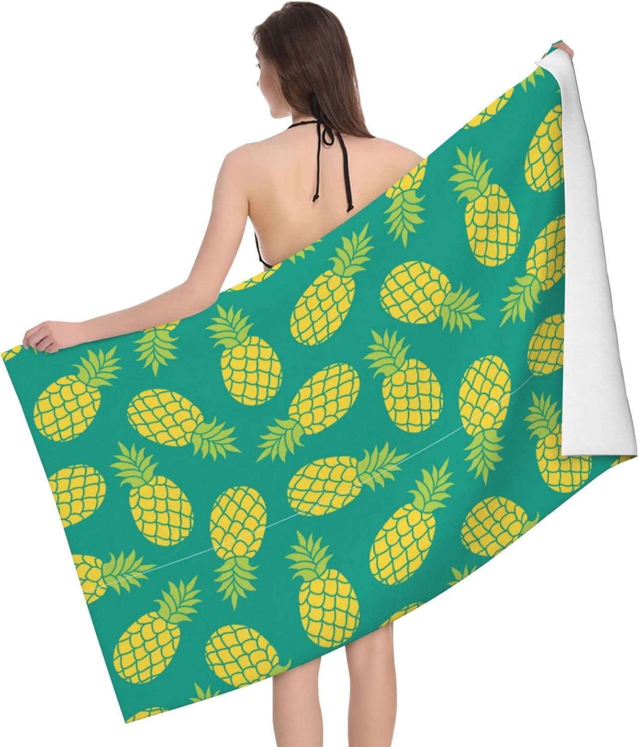 Divertidas toallas de playa de piña de secado rápido, de microfibra, suave y absorbente, toalla de baño de viaje al aire libre, toalla de playa de