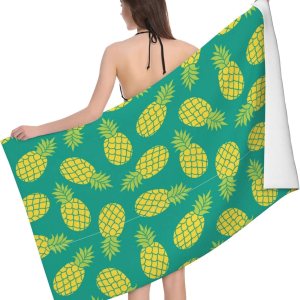 Divertidas toallas de playa de piña de secado rápido, de microfibra, suave y absorbente, toalla de baño de viaje al aire libre, toalla de playa de Divertidas toallas de playa de piña de secado rápido, de microfibra, suave y absorbente, toalla de baño de viaje al aire libre, toalla de playa de