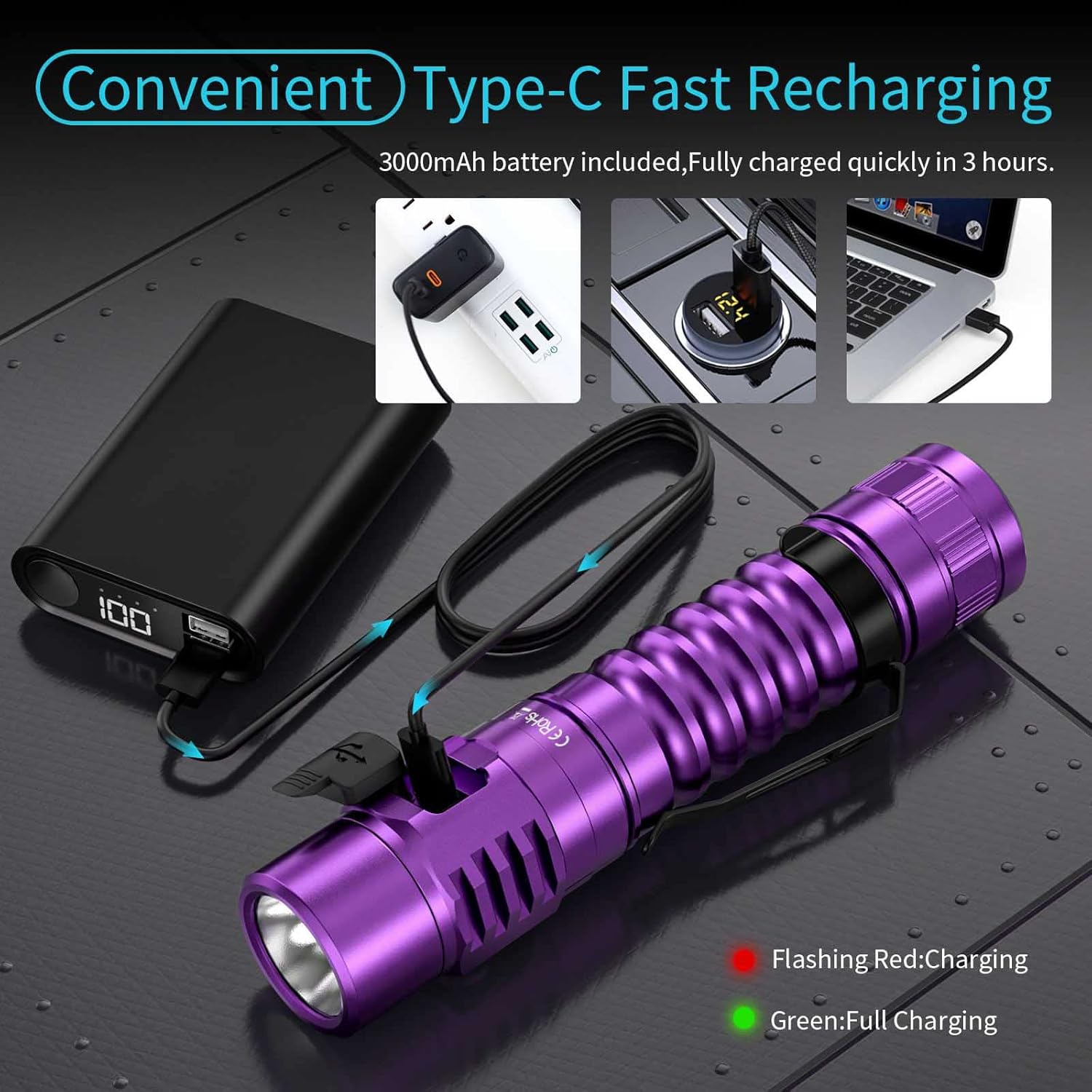 Wurkkos FC11 – Linterna LED de bolsillo de alta 90CRI, ultrabrillante, máximo de 1300 lúmenes, mini linterna USB C, linterna impermeable IP67, tapa