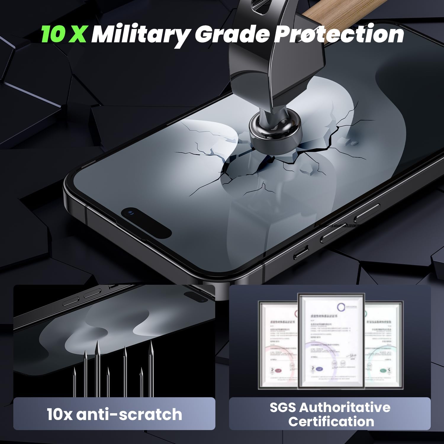 WSKEN Protector de pantalla de privacidad de 24 para iPhone 15 Pro (6.1 pulgadas), Cero burbujas Eliminación automática de polvo Vidrio templado