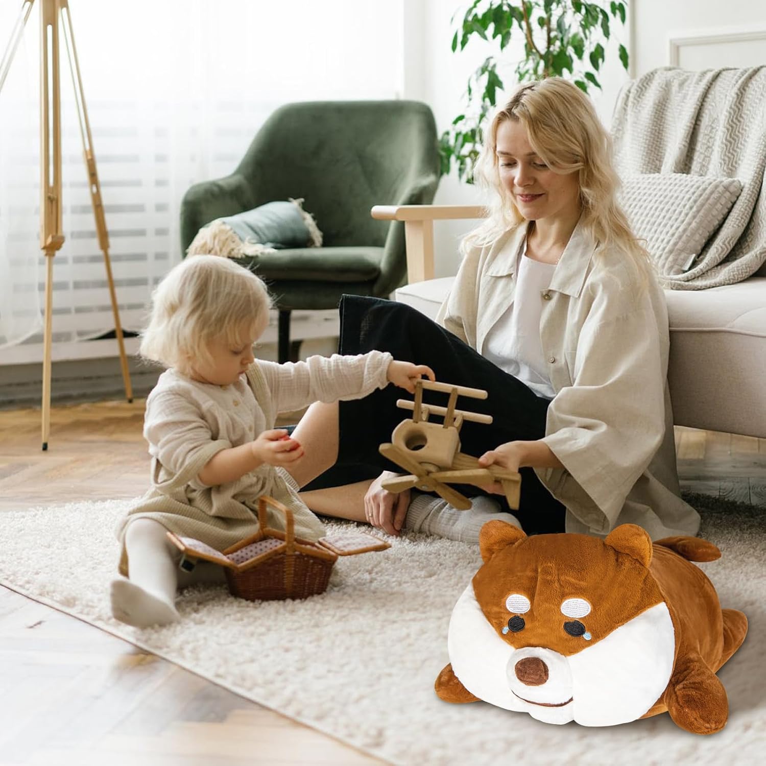 Plupiapio Animales de peluche suaves de 5 libras con peso de perro, 24 pulgadas, gigantes grandes y grandes, peluches Kawaii, juguetes para abrazar,