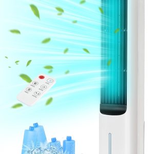 Ventilador de refrigeración que sopla aire frío, enfriador de aire evaporativo portátil, enfriador de pantano con oscilación de 80, 3 modos, Ventilador de refrigeración que sopla aire frío, enfriador de aire evaporativo portátil, enfriador de pantano con oscilación de 80, 3 modos,