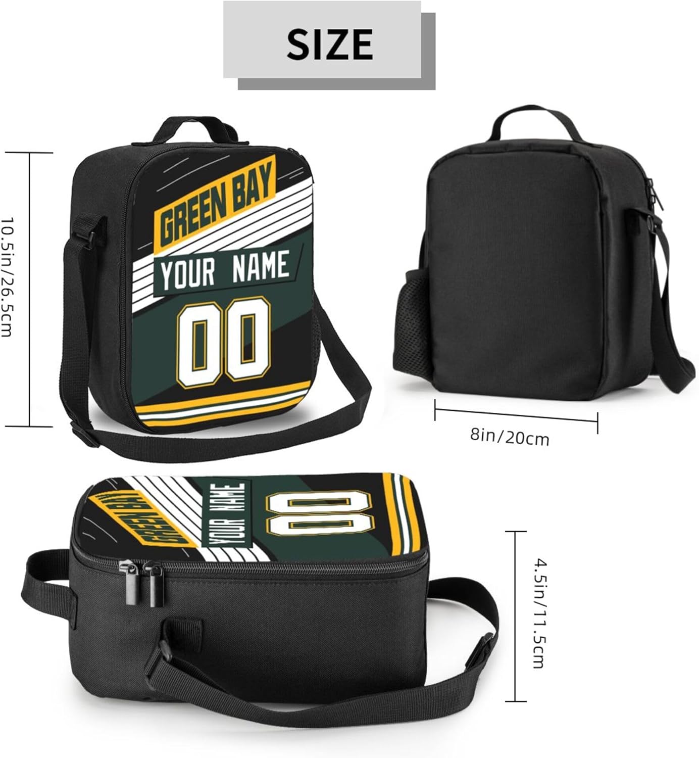 KREDE Green Bay – Bolsa de almuerzo personalizada para hombres y mujeres, regalos