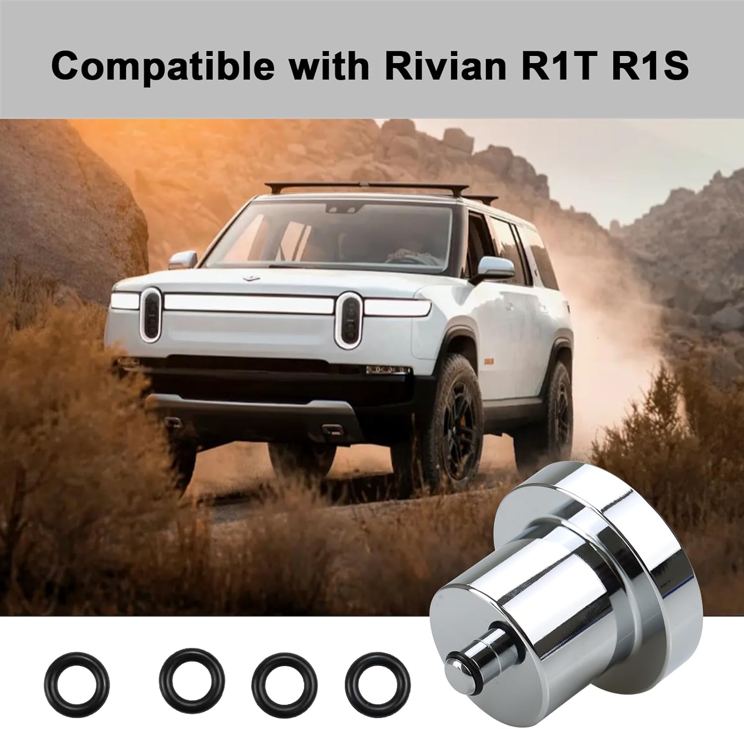 Almohadilla de elevación de aluminio compatible con Rivian R1T R1S, adaptadores Jack Pucks protege la batería y el chasis (1 unidad)