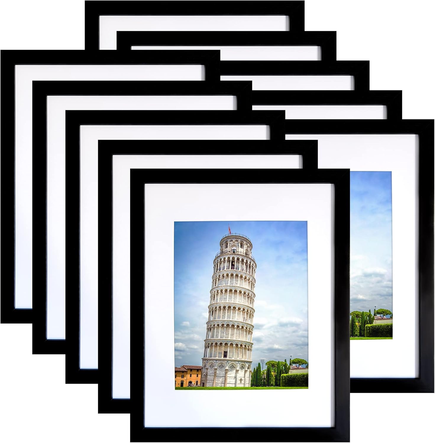 SESEAT Juego de 10 portarretratos de 11 x 14 pulgadas, para fotos de 8 x 10 pulgadas con paspartú o impresiones de 11 x 14 pulgadas sin paspartú,