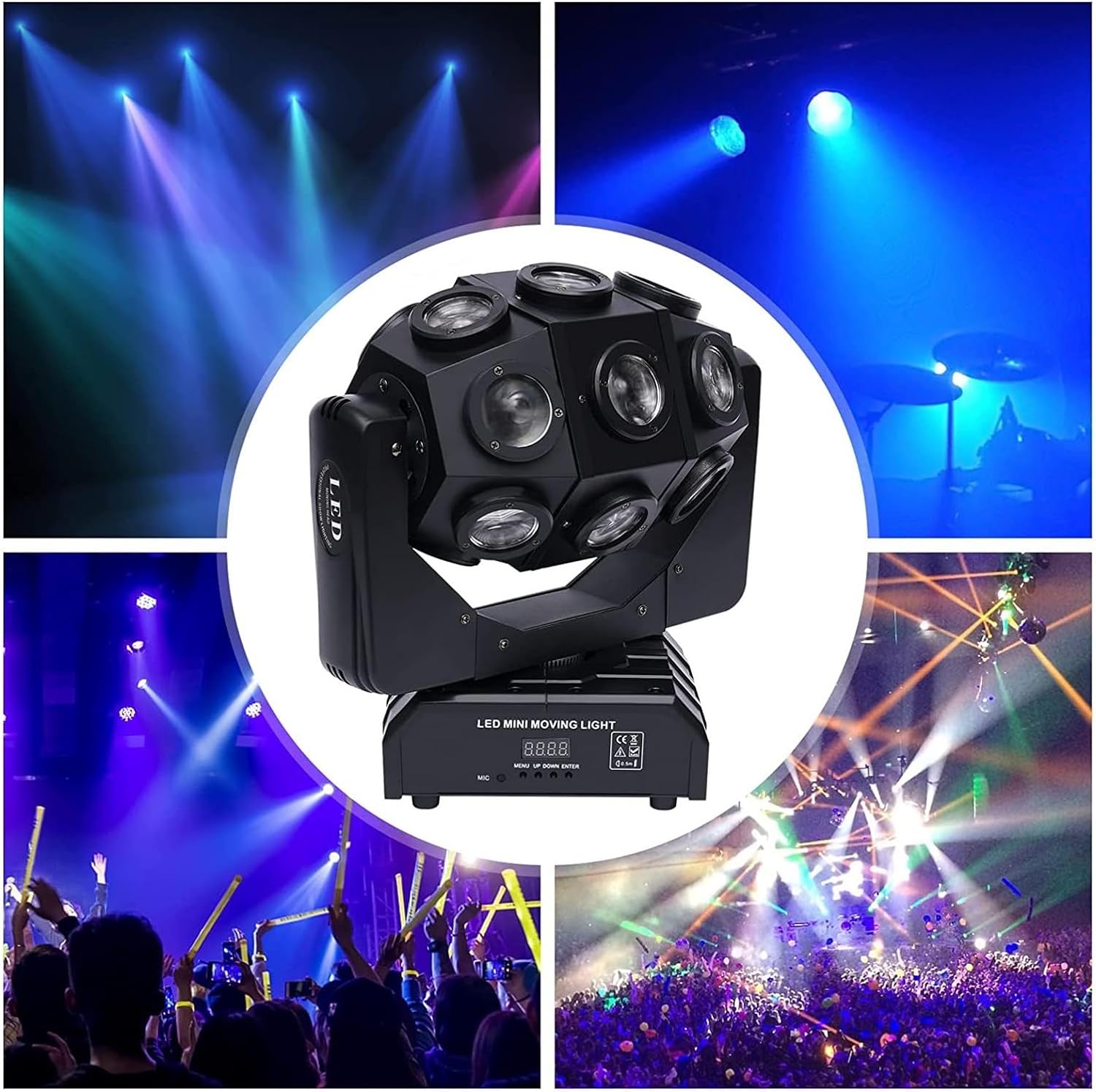 Luces de fiesta portátiles para DJ, luces LED de cabeza móvil de ojo de abeja 18X12W RGBW 4in1 Luz de escenario profesional Whirlwind Par DJ Beam