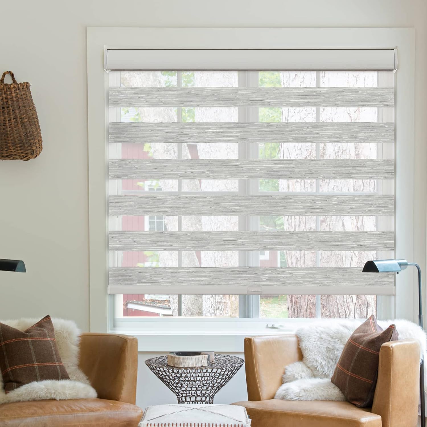 Xidamen Persianas de cebra de tamaño personalizado para ventanas sin cable, persianas enrollables de cebra para el hogar, parada libre, filtro de