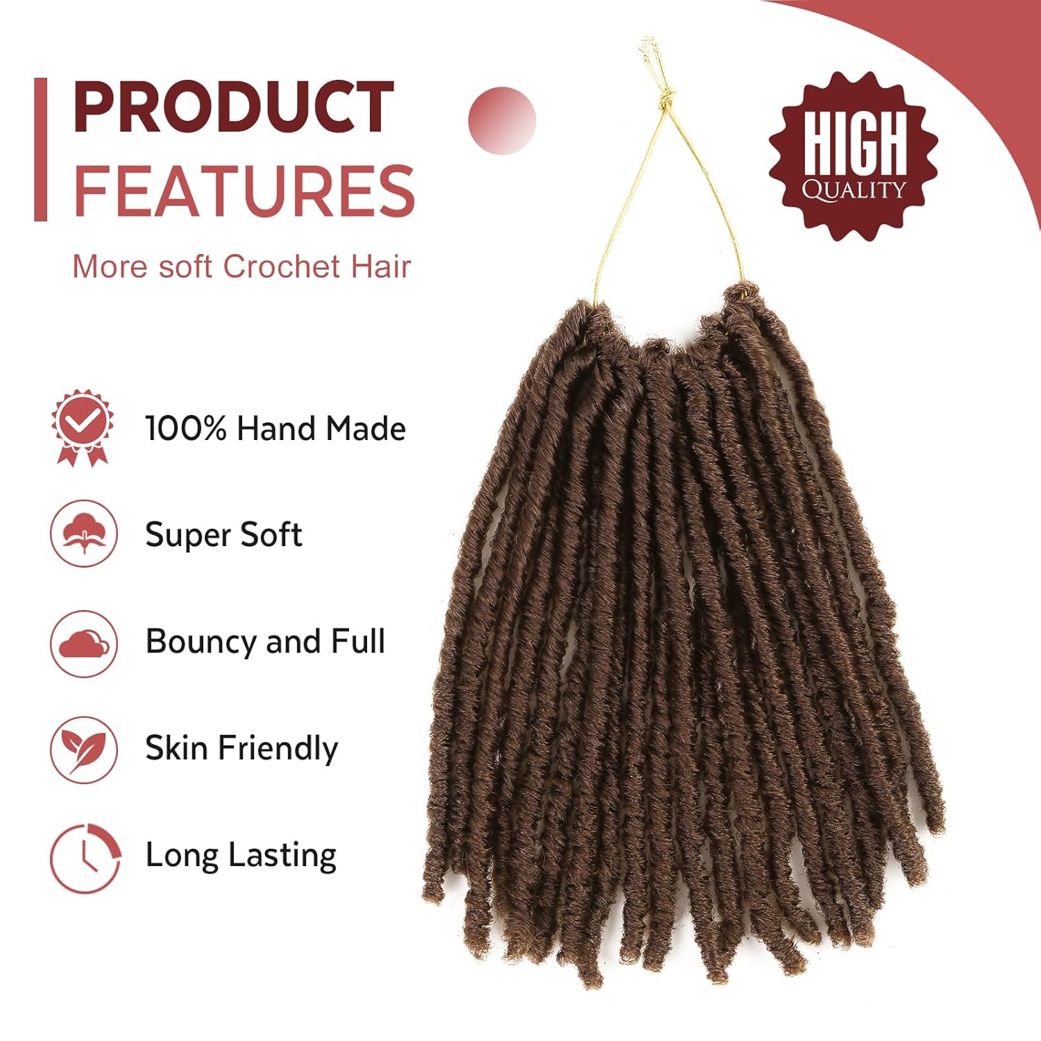 WIGNEE Pelo de ganchillo 120 hebras de pelo sintético de 8 pulgadas, rastas suaves pretrenzadas, rastas de rastas de rastas de 6 paquetes de cabello