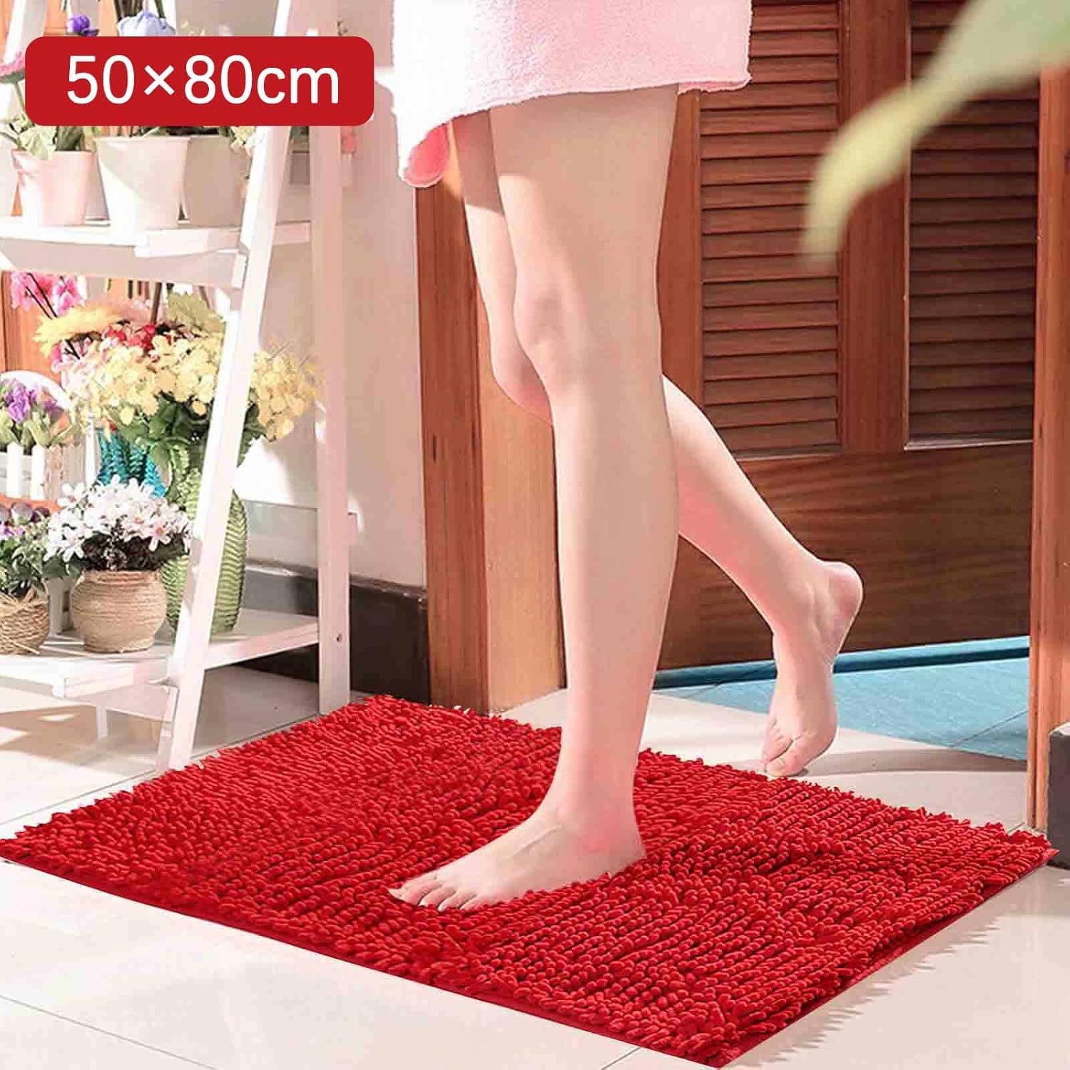 Alfombras de baño de 32 x 20 pulgadas, suaves, antideslizantes, absorbentes, de secado rápido, alfombra de baño de felpilla esponjosa, lavable y