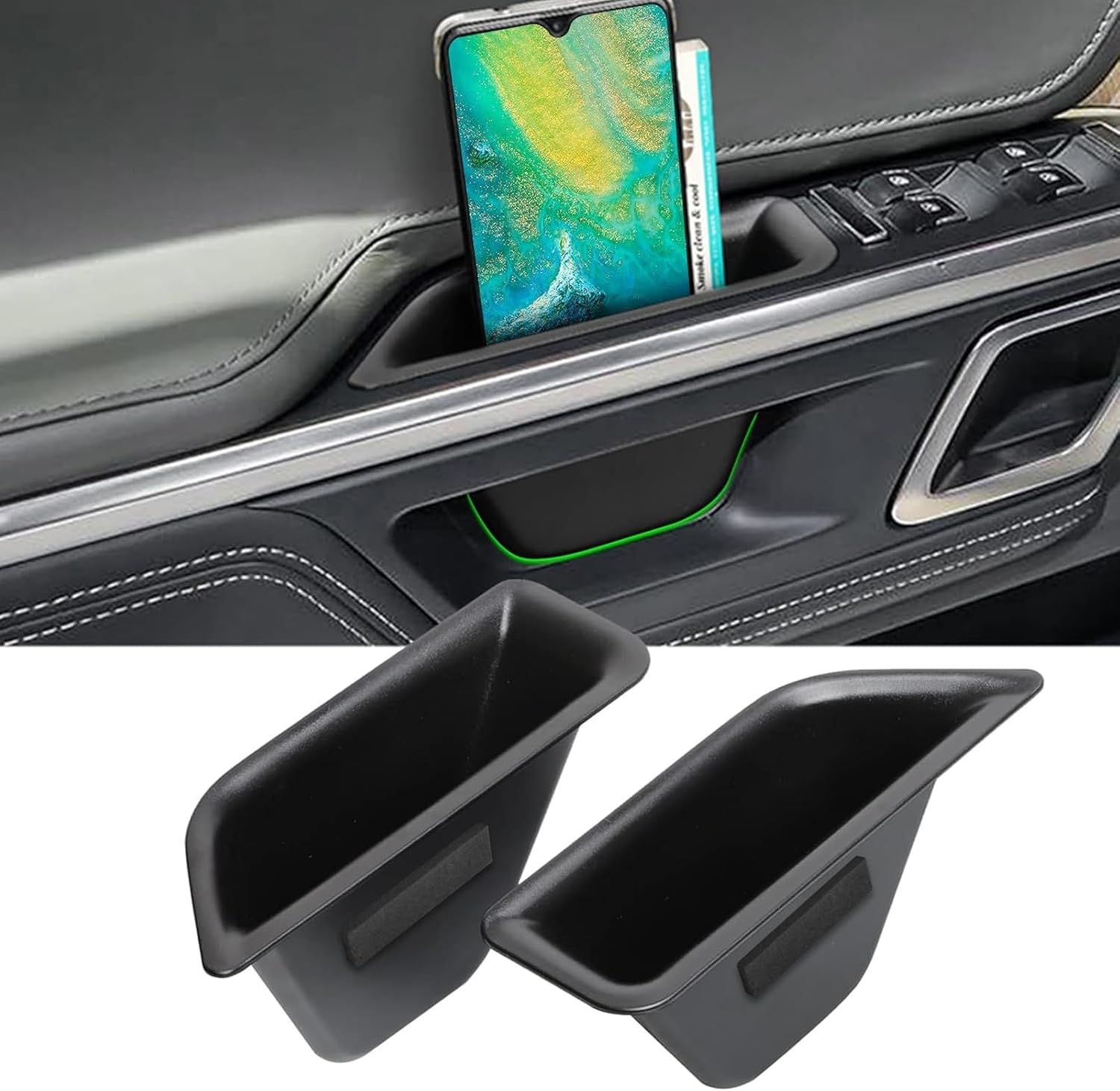 Jaronx Bandeja organizadora lateral de puerta RIVIAN 2022 2023 2024, caja de almacenamiento para puerta delantera para RIVIAN R1SRIVIAN R1T
