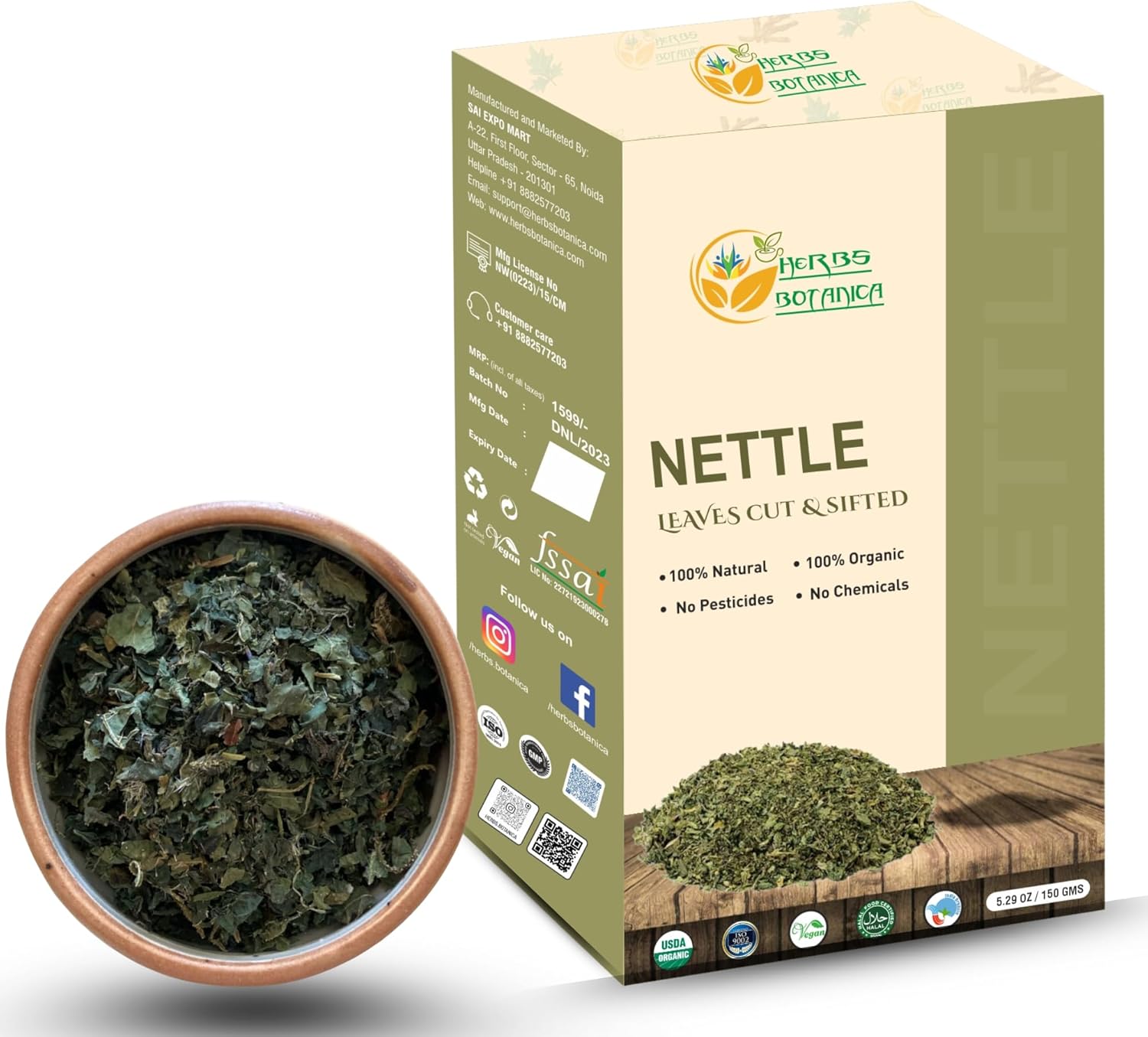 Hoja de ortiga para té cortado y tamizado para nutrir el té de hierbas, infusiones de batidos, hoja de ortiga picante, suplemento de bienestar de