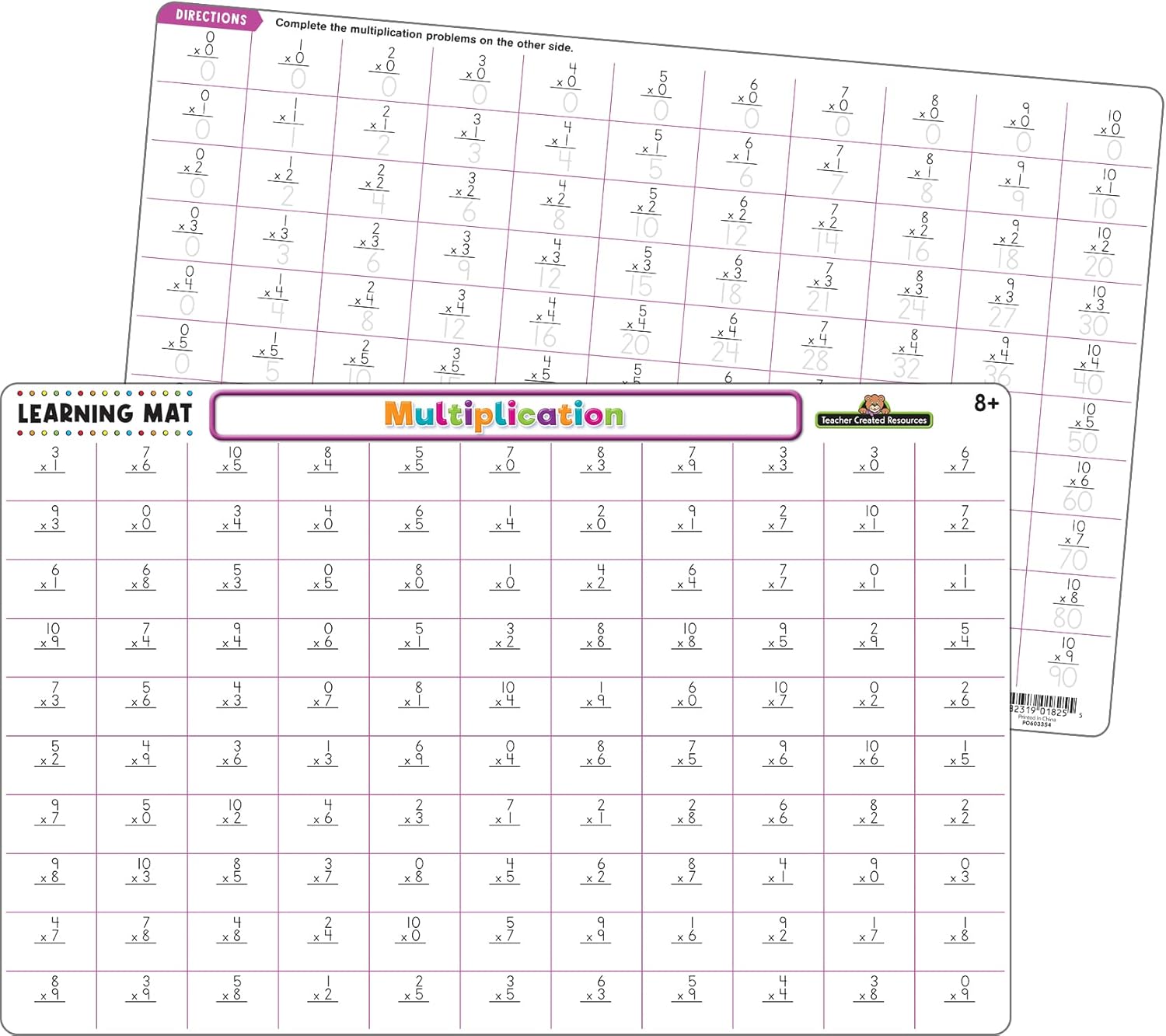 Alfombrilla de aprendizaje de multiplicación