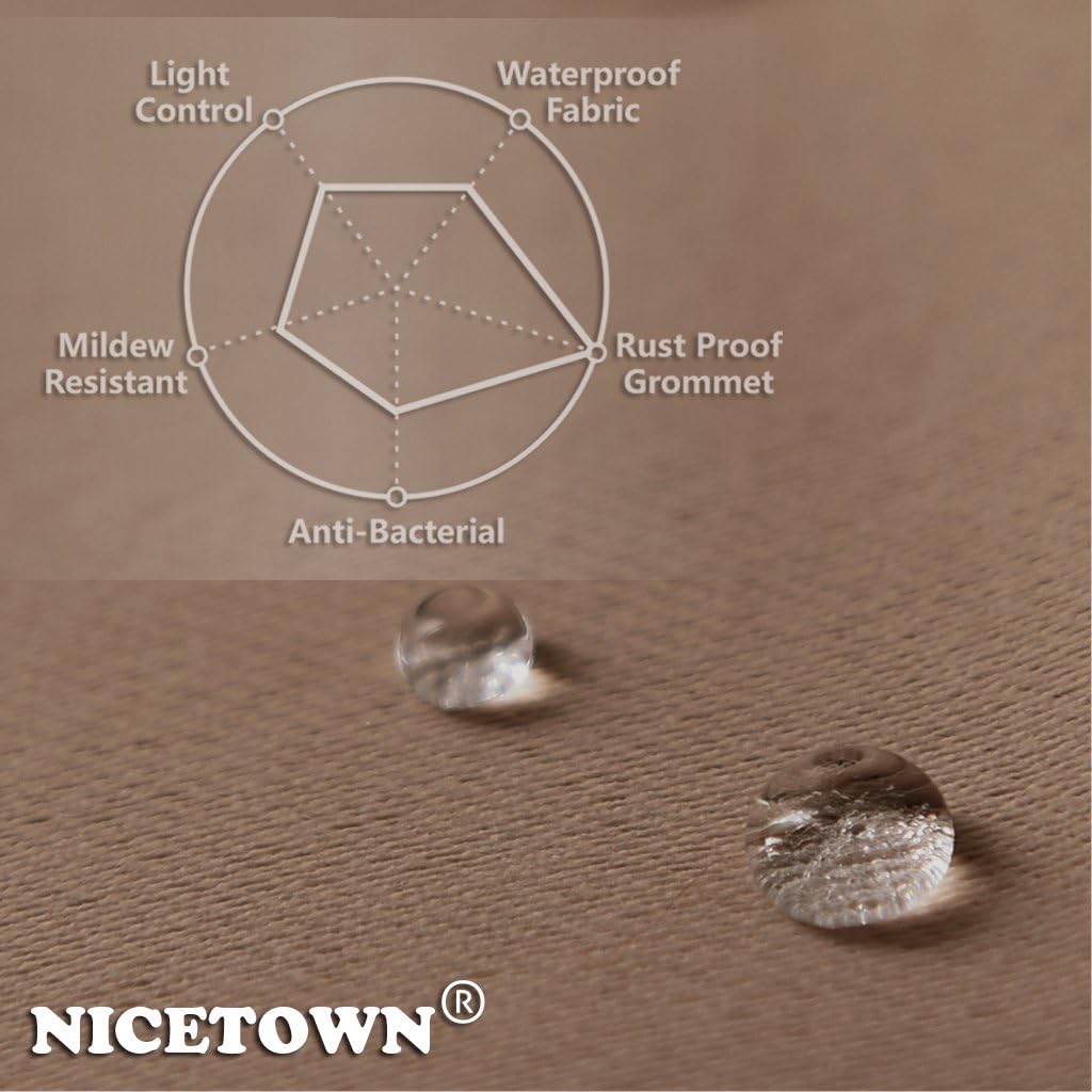 NICETOWN – Cortina impermeable para exteriores que se fija en la parte superior e inferior, resistente al viento