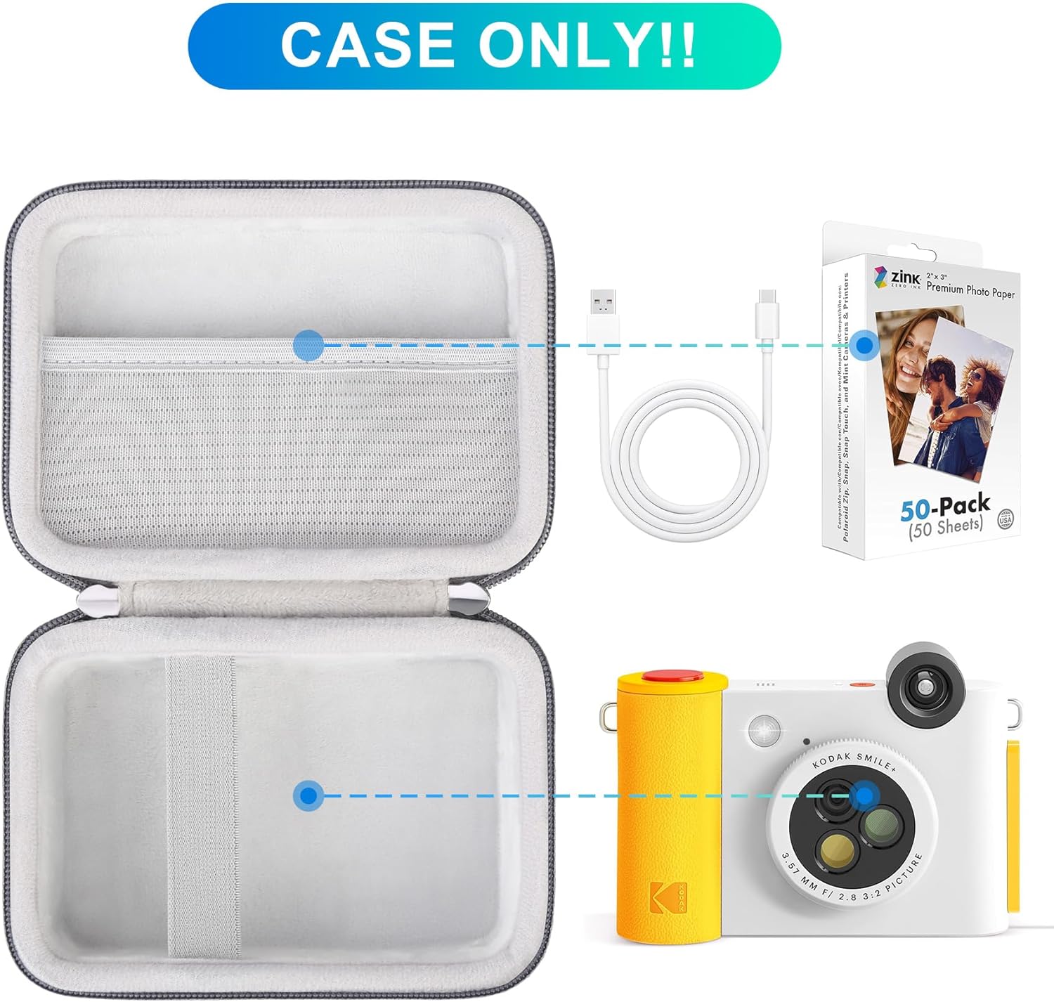 BOVKE Estuche de transporte para máquina etiquetadora MARKLIFE P11, mini impresora térmica compacta portátil, bolsillo de malla adicional para