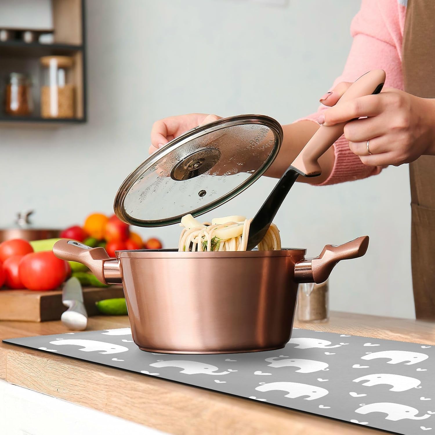 Salvamanteles de elefantes para ollas y sartenes calientes resistentes al calor, salvamanteles antideslizantes para cocina, platos calientes,