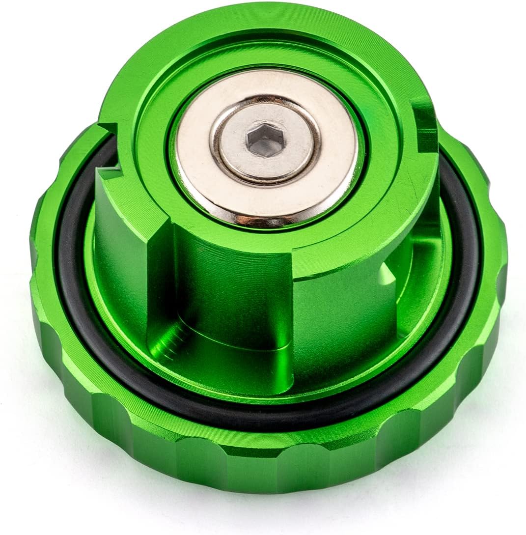 WeiSen Tapa de combustible diésel de aluminio compatible con Dodge Ram 1500 2500 3500 2019-2023 verde magnético
