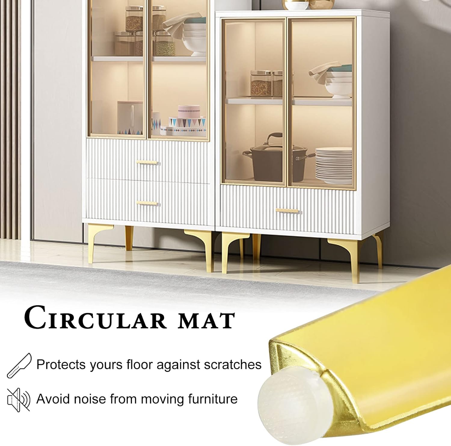 Juego de 4 patas de repuesto de metal dorado para muebles, juego de 4 patas de tocador doradas de lujo para sofá, cama, armario otomano