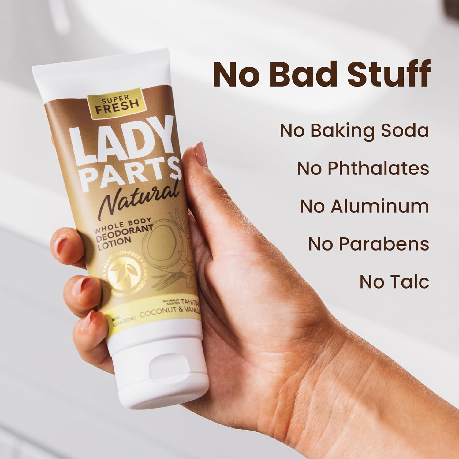 Super Fresh Lady Parts – Desodorante natural para partes privadas y cuerpo, desodorante sin aluminio para mujeres, sin bicarbonato de sodio,