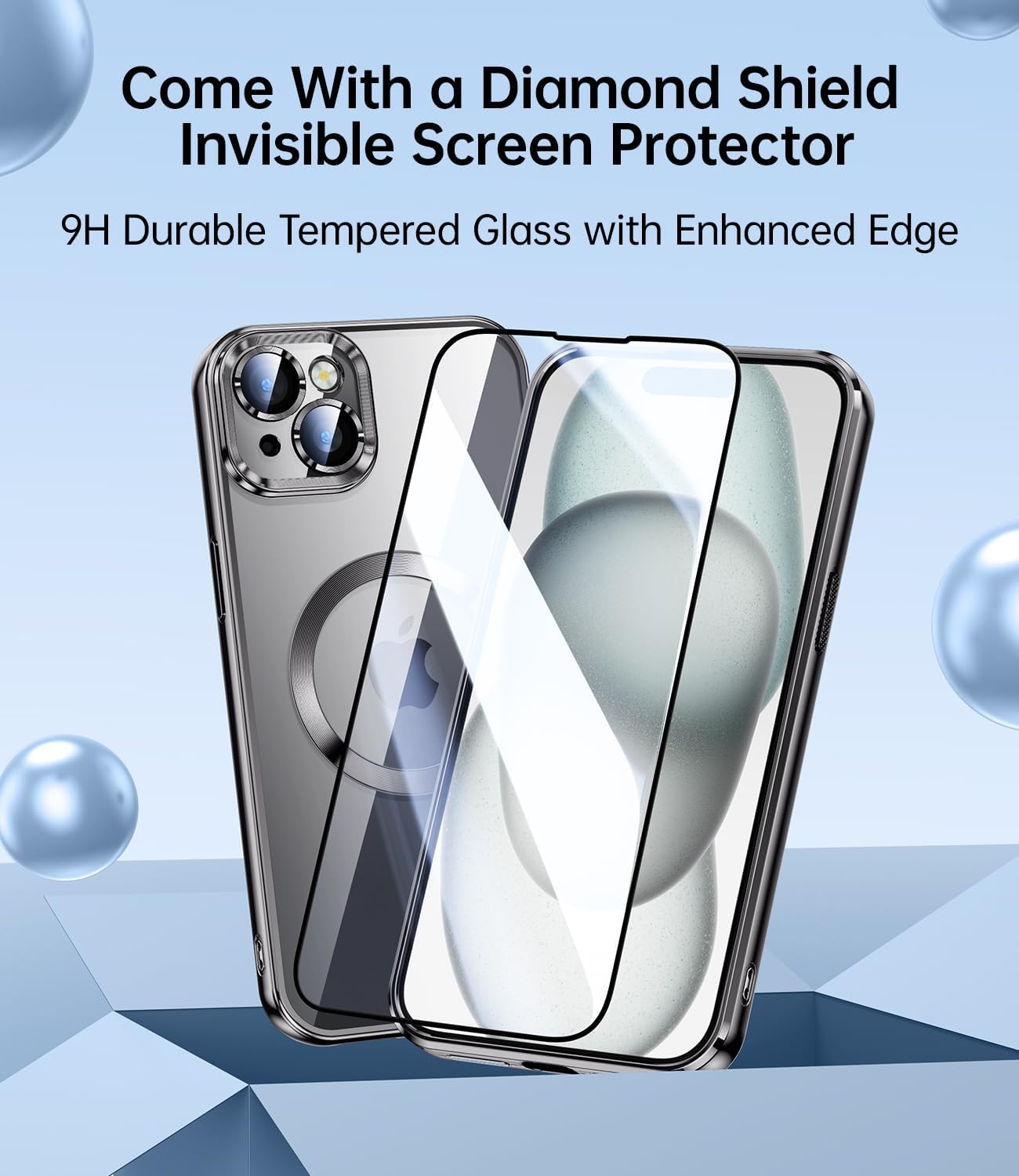 JUESHITUO Magsafe – Funda magnética transparente para iPhone 15 con protección completa de cámara Imanes N56 fuertes N56 protección contra caídas de