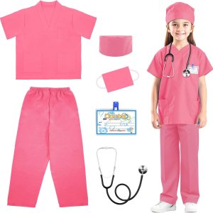 RioRand Disfraz de médico para niños, enfermeras con accesorios, disfraz de Navidad para niños y niñas de 3 a 11 años RioRand Disfraz de médico para niños, enfermeras con accesorios, disfraz de Navidad para niños y niñas de 3 a 11 años